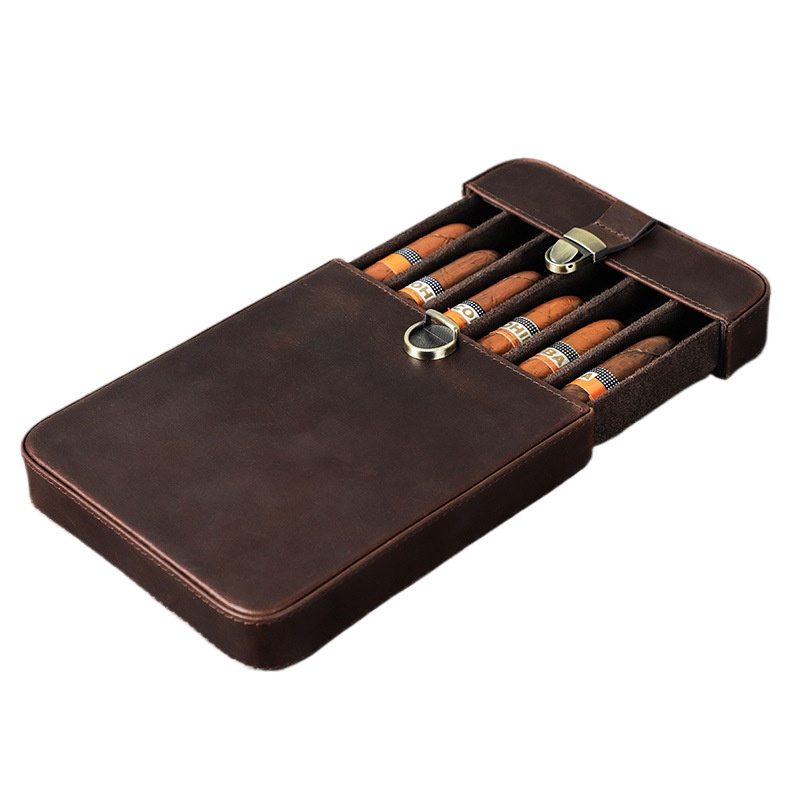 Luxury Bags Leather - Luxury Genuine Leather Portable Cigar Case