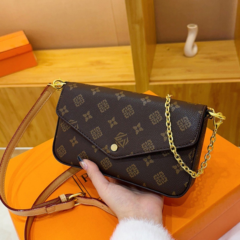 Luxury Bags Louis Vuitton - Women Color Block Print Crossbody Bag