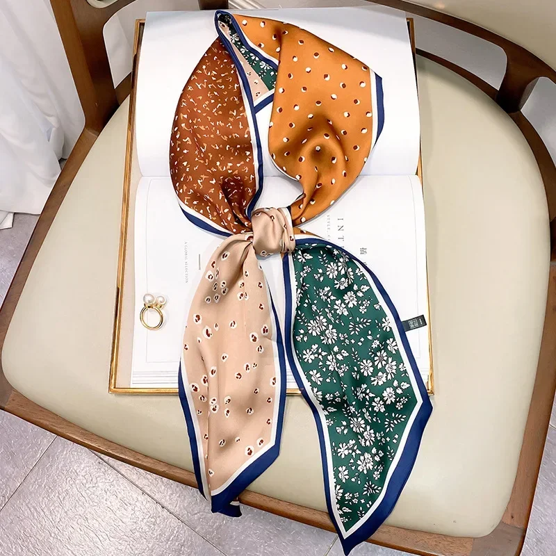 Design Print Skinny Scarf Plai - Luxury Bags Quality review and price