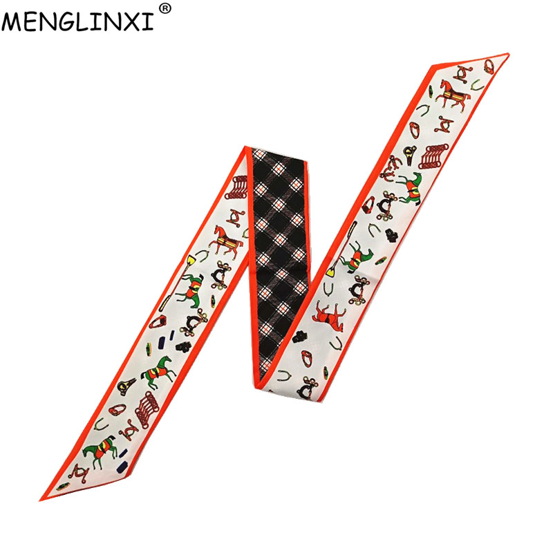 Horse Plaid Skinny Scarf Women - Luxury Bags Brands For Women review and price