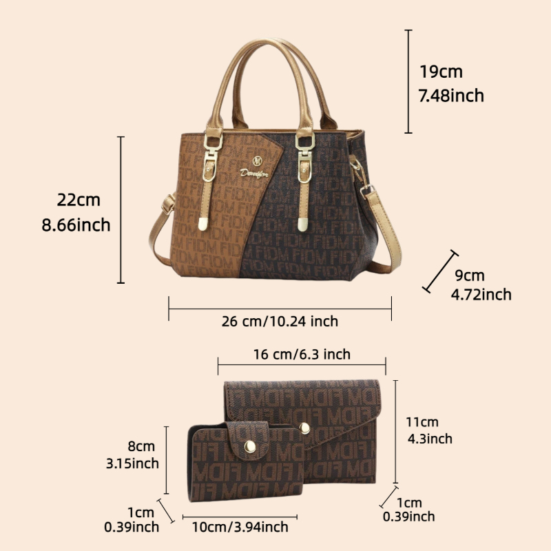 3-piece women's bag set, luxur - Luxury Bags Leather review and price