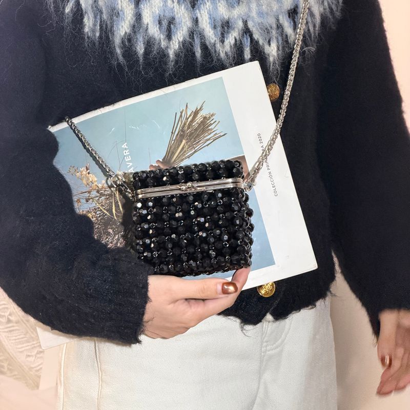 Vintage Black Beaded Clutch Ba - Luxury Bags Sales review and price